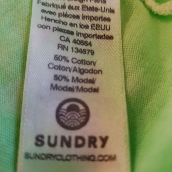 Sundry Tie Dye Lime Neon Tank Sz 1 - Picture 6 of 8
